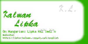 kalman lipka business card